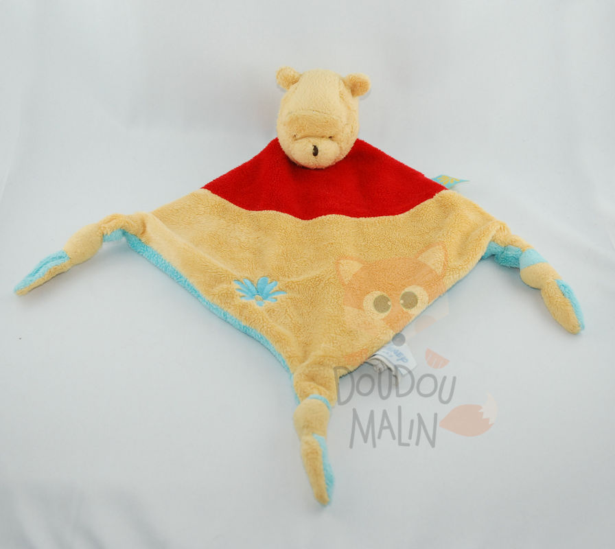  baby comforter winnie pooh red yellow blue flower 